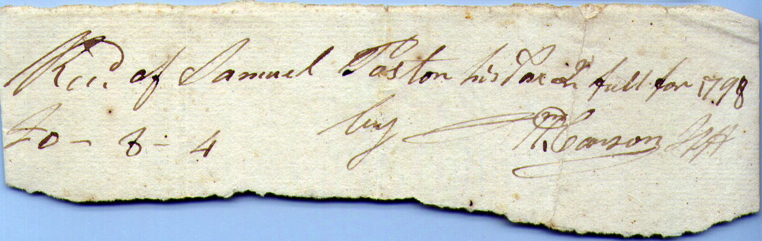 1798 tax Receipt